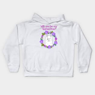 Will you be my valentine? Cute llama Kids Hoodie